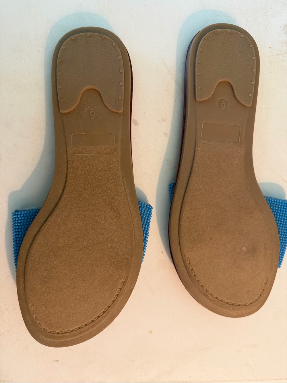 Blue Beaded Slide Sandals size 6 - Picture 3 of 4